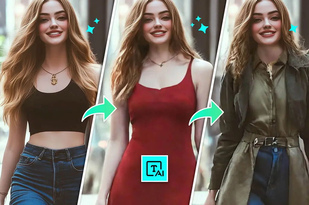 High-definition realistic AI clothes changing results