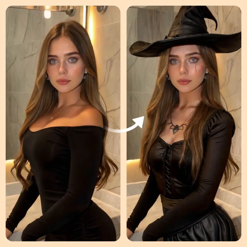 AI clothes changer example - casual outfit transformation