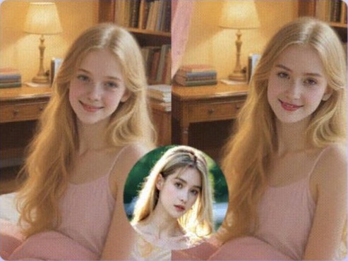 중간에 바꿀 사진이 있는 GIF 얼굴 바꾸기 전후